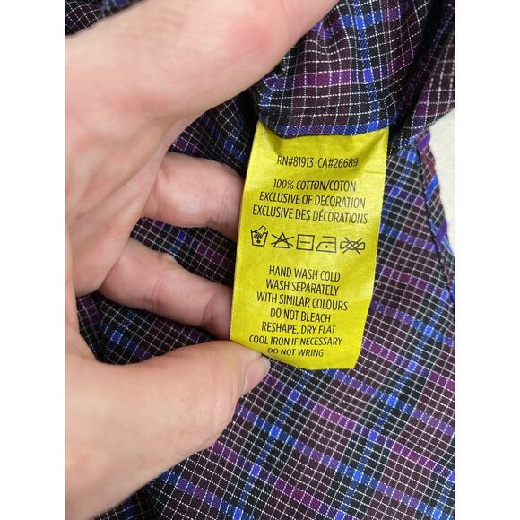 Robert Graham Shirt Mens Size 2X Plaid Office Party Church Button Up Flip Cuff - Picture 4 of 8